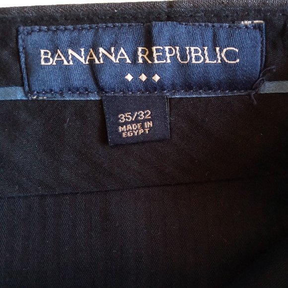 Banana Republic Trousers Dress Pants 35 x 31 Black/Faint stripe Wool Blend VGC - Picture 11 of 12